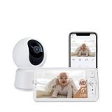 ARENTI WiFi Baby Camera Monitor B2 Kit 2025 Upgraded, 5-inch Wireless Display, Smartphone App, Encrypted Connection, Lullaby, Super Night Vision, Auto Tracking, Temp Sensor, Support Local Storage