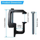 MXSAG New Pack of 4 Heavy Duty Aluminum Alloy Black Truck Bed Cap Mounting Clamps Fit Chevy/GMC/Dodge/Toyota/Ford/Nissan & More Pickup, No Drill Bolt-On Clips for Tonneau Cover Camper Topper Shell