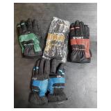 Hicarer 4 Pairs Winter Gloves for Kids Waterproof Snow Ski Gloves Girls Boys Warm Unisex Youth Clothes for Cold Weather(Blue, Green, Red, Orange,4-8 Years Old)