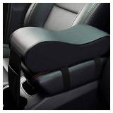 Car Armrest Cushion,Memory Foam Arm Rest for Car,Center Console Armrest with Phone Holder Storage Bag Universal Fit for Most Car (Black)