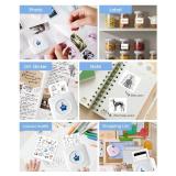 vretti Sticker Printer - TP2-Y Mini Portable Thermal Printer with Rolls Thermal Paper, Inkless Sticker Maker Machine Bluetooth Mini Pocket Printer for iPhone, Study Graphics, Photos, Students