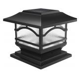 Davinci Lighting Premium Solar Outdoor Post Cap Lights - 4x4 5x5 6x6 - Bright LED Light for Fence Deck Garden or Patio Posts - Slate Black (1 Pack)