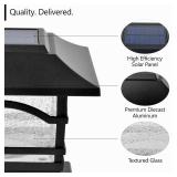 Davinci Lighting Premium Solar Outdoor Post Cap Lights - 4x4 5x5 6x6 - Bright LED Light for Fence Deck Garden or Patio Posts - Slate Black (1 Pack)