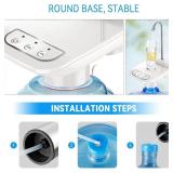 AstraLoom Electric Water Dispenser Pump for 3-5 Gallon Bottles - USB Rechargeable, Low Noise, Portable Automatic Jug Pump - Ideal for Home, Office, Camping (White)