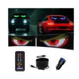 Multifunctional Bright 2PCS Devil Eyes for Cars Windshield - 15in x 4in [Upgraded Chip Two Screens 100% Synchronized] Programmable LED Eyes for Car - Flex LED Display - Sized Golf Cart/Cars/SUVs