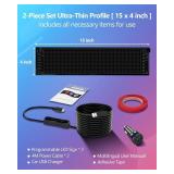 Multifunctional Bright 2PCS Devil Eyes for Cars Windshield - 15in x 4in [Upgraded Chip Two Screens 100% Synchronized] Programmable LED Eyes for Car - Flex LED Display - Sized Golf Cart/Cars/SUVs