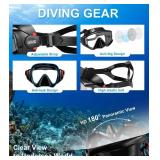 Aegend 2 Pack Snorkeling Gear for Adults, Dry Snorkel Set Panoramic View Enhanced Anti-Leak and Anti-Fog Technology, Adjustable Strap for Snorkeling Scuba Diving Swimming with Mesh Bag