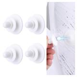 LEKUSHA Magnetic Shower Curtain Clips, Self Adhesive Splash Guard Clips, Keep Curtain Liner Closed to Wall, Stop Liner from Billowing, Prevent Water Off Floor, White, Pack of 4
