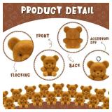 Hungdao 12pcs Mini Flocked Bears Tiny Bear Stuffed Miniature Decorations for Birthday Cake Wedding Decor Party Favor Supplies Bag Charm DIY Accessory 1 Inch(Light Brown)