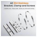 QILIPSU Pole Mounting Kits, 304 Stainless Steel 6.9 x 1.9 Brackets with Adjustable 2-8 Inch Clamps for Electrical Boxes, Devices, and Outdoor Applications