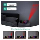 ORIA Projection Alarm Clock for Bedroom, Digital Clock Projector on Ceiling, 7.9