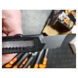 REXBETI 12-Pack Utility Knife, Retractable Box Cutter for Cartons, Cardboard and Boxes, 18mm Wider Razor Sharp Blade, Smooth Mechanism, Perfect for Office and Home use