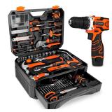 255-Piece Tool Set - Tool Kit with 12V Cordless Drill Driver, Toolbox Storage Case with Drawer, General Household Drill Set for DIY Projects, Home Repairs, Handyman