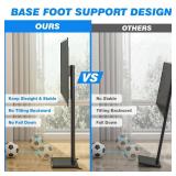 Rfiver Swivel Floor TV Stand with Mount for 32-60 inch TVs up to 88 lbs, Height Adjustable Tall TV Stand with Wood Base, Saving Space Design for Bedroom, Living Room and Corner, Max VESA 400x400mm