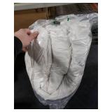 DROVAN Goose Feather Down Fiber Comforter Twin Size - 100% Cotton Duvet Insert with 8 Corner Loops - Luxurious All-Season Hotel Collection, 68x90 Inch