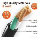 12 Gauge 150 FT Heavy Duty Outdoor Extension Cord Waterproof with Lighted End,Black 12 Gauge Extension Cord Flexible and Cold Resistant 3 Prong Grounded Plug,15Amp 1875W SJTW ETL Listed