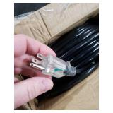 12 Gauge 150 FT Heavy Duty Outdoor Extension Cord Waterproof with Lighted End,Black 12 Gauge Extension Cord Flexible and Cold Resistant 3 Prong Grounded Plug,15Amp 1875W SJTW ETL Listed