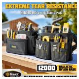 Tool Belt Suspenders, Professional Tool Belt Organizer With Suspenders and 20 Pockets, 1200D Ballistic Nylon Heavy Duty Carpenter Suspension Rig For Framers Carpenter Electrician