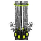 Hikeen Fishing Rod Holder, Fishing Pole Holders for Garage, Rod Rack Holds Up to 20 Rods with Rolling Wheels, Fishing Gear Equipment Storage Organizer, Fishing Gifts for Men