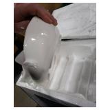 HOMKULA Ceramic Fruit Bowl for Kitchen Counter - 3 Tier Fruit Basket with Metal Stand, Tiered Fruit Stand for Countertop, Snack, Nuts, Cake, Dessert, Cute (Gold, Large) SMALL CHIPS