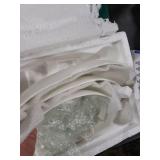 HOMKULA Ceramic Fruit Bowl for Kitchen Counter - 3 Tier Fruit Basket with Metal Stand, Tiered Fruit Stand for Countertop, Snack, Nuts, Cake, Dessert, Cute (Gold, Large) SMALL CHIPS