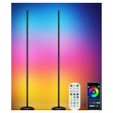 Vexinat Corner Floor Lamp - 2 Pack LED Corner Lamp with App/Remote/Button Control, Smart LED Floor Lamp with Music Sync and 16 Million Colors, Color Changing Standing Lamp for Living Room, Bedroom