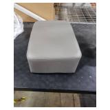 IBUYKE 16.54 Small Footstool, PU Faux Leather Step Stool, with Padded Seat Pine Wood Legs and Padded Rectangular Stool, for Bedroom, Gray RF-BD211