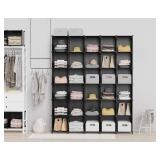 HOMIDEC Closet Organizers and Storage, 9 Cube Storage Organizer, Portable Closet Organizer Cubes Shelves for Clothes, Bedroom, Kids Room, Bathroom, Wardrobe, Garment Racks, Black