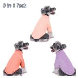 GYALAPERI Dog Sweater, 3 Pack Dog Sweaters for Small Dogs Girl Boy, Ultra Soft Warm Puppy Clothes Dog Coat for Winter (Rose+Lt Pink+Lt Purple, X-Large) - Retail: $17
