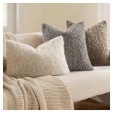 MIULEE Pack of 2 Throw Pillow Covers 24x24 Inch Neutral Khaki Faux Fur Decorative Sherpa Pillow Covers Fuzzy Accent Soft Sheepskin Fleece Cushion Cases for Boho Home Decor Couch Living Room Bed - Reta