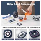 Veroline Baby Food Maker, 10-in-1 Baby Food Processor Set with 2 Glass Bowls (600ml+300ml), Baby Food Blender for Baby Puree, Fruit, Meat, Vegatable, Baby Food Storage Containers, Baby Essentials - Re