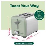 Appears Pre Owned, Sold As Is BELLA 2 Slice Toaster, Quick & Even Results Every Time, Wide Slots Fit Any Size Bread Like Bagels or Texas Toast, Drop-Down Crumb Tray for Easy Clean Up, Stainless Steel 