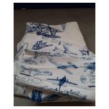 Aircraft Bedding Duvet Cover Set Kids Airplane Print Bedding Set Boys Girls Decor Aircraft Flying Comforter Cover Set Microfiber Sketch Style Blue White Bedspread Cover Bedroom Bedclothes Twin Size - 