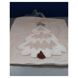 VANNCIO Christmas Tree Tufted Pillow Cover, Burlap Holiday Farmhouse Decorative Throw Pillow Sham with Snowflakes Embroidery, for Fall Winter Home Decoration, 18x18 inches, 1PCS - Retail: $19