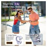 NEOQOQO A50 Clip on Earbuds, Bluetooth 6.0 Wireless Open Ear Headphones w/5.3g Weightless Comfort,48H Playtime,3D Soundstage,Clear Call Mics,IPX5,Multipoint Connection,Fit for Workout Running Purple -