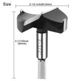 NICAVKIT 2-1/2 Inch Carbide Forstner Drill Bit, Carbide Tipped Forstner Bit for Hard Wood, Wood Drilling Bit Hinge Cutter Tool Kit for Plywood Plastic - Retail: $18