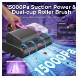 PRE OWNED Powers On Bear Mattress Vacuum Cleaner, Bed Vacuum Cleaner with 253.7nm UV-C Light, 140Â°F Heat, HEPA Filter, 15Kpa Strong Suction Versatile Handheld Vacuums for Bed, Sofa, Couch, Dust & P