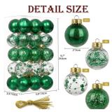 Briful 50mm/1.97\" Shatterproof Clear Plastic Christmas Ball Ornaments Decorative Transparent Xmas Balls Baubles Set with Stuffed Delicate Decor Hanging Christmas Tree Ornaments(24 Counts, Green) - Re
