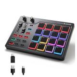 Donner MIDI Pad Beat Maker Machine Professional, Drum Machine with 16 Beat Pads, 2 Assignable Fader & Knobs and Music Production Software, USB MIDI Controller with 40 Courses, STARRYPAD - Retail: $70