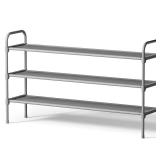 Kitsure Extra-Long Shoe Rack for Closet, Shoe Organizer for Front Door Entrance, Stackable Shoe Shelf, Detachable Closet Organizers and Storage, 39.0\" Wide - 3 Tier, Grey - Retail: $16