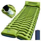 FUN PAC Camping Sleeping Pad, Ultralight Camping Mat with Pillow, Built-in Foot Pump Inflatable Sleeping Pads Compact for Camping Backpacking Hiking Traveling Tent,Single,Green - Retail: $30