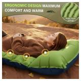 FUN PAC Camping Sleeping Pad, Ultralight Camping Mat with Pillow, Built-in Foot Pump Inflatable Sleeping Pads Compact for Camping Backpacking Hiking Traveling Tent,Single,Green - Retail: $30