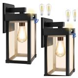 AEQ Solar Wall Lights Outdoor, Solar Wall Sconce with 3 Lighting Modes & Motion Sensor, Waterproof Porch Light with Clear Panel for Garage Porch Yard Front Door 5.8 x 5.8 x 13.58 in - Retail: $60