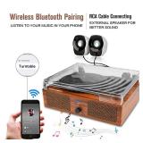 Vinyl Record Player Wireless Turntable with Built-in Speakers and USB Belt-Driven Vintage Phonograph Record Player 3 Speed for Entertainment and Home Decoration - Retail: $50