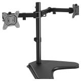 ErGear Freestanding Dual Monitor Stand for 2 Screens up to 32 inch, Heavy Duty Monitor Mount Holds Max 17.6 lbs per Arm, Height Adjustable Gaming Monitor Stand for Desk, VESA 75x75/ 100x100mm, Black -