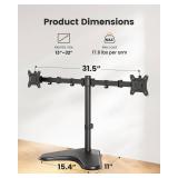 ErGear Freestanding Dual Monitor Stand for 2 Screens up to 32 inch, Heavy Duty Monitor Mount Holds Max 17.6 lbs per Arm, Height Adjustable Gaming Monitor Stand for Desk, VESA 75x75/ 100x100mm, Black -