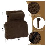 HOMBYS Sherpa Fleece Lumbar Support Pillow with Headrest for Recliner,Memory Foam Recliner Chair Cushion for Back Pain,Big High Back Support for Recliner with Chair Headrest for Elderly (Dark Coffee) 