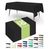 Pureegg Plastic Table Cloth Disposable 10 Pack, 54 x 108 Inch Table Cloths, Halloween Party Decorations, Summerween Decor, Halloween Tablecloths, Rectangle, Plastic Cover, Leakproof & Sturdy, Black - 