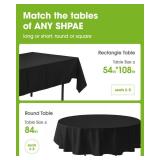 Pureegg Plastic Table Cloth Disposable 10 Pack, 54 x 108 Inch Table Cloths, Halloween Party Decorations, Summerween Decor, Halloween Tablecloths, Rectangle, Plastic Cover, Leakproof & Sturdy, Black - 
