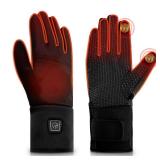 DR.PREPARE Thin Heated Gloves for Men Women, 3200mAh Rechargeable Electric Battery, Heated Motorcycle Work Gloves Liners, Touch Screen Gloves Winter Hand Warmer for Hunting Skiing Snowboarding - Retai